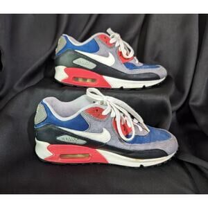 Nike W'S Air Max 90 'Dark Royal Blue Red Grey Women’s Size 9.5 325213-406